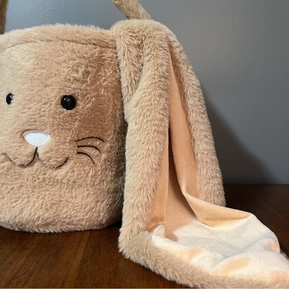 Plush Easter Bunny Basket Easter Basket for Kids Easter Egg Hunt Basket - Picture 9 of 14